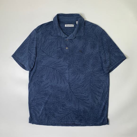 Tommy Bahama Shirt Mens L Large Blue Palmetto Beach Polo Sublimated Modal Blend - Picture 2 of 10